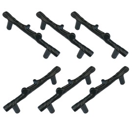 AuRiver 6 pcs Tree Branch Cabinet Handles Twig Branch Cabinet Handles 3inch Hole Center Dresser Handles Modern Alloy Cabinet Handles Drawer Pulls (Black)