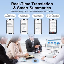 AI Voice Recorder With App Control, Voice Recorder - 128 GB Digital Audio Recorder For Lectures & Meetings AI Notetaker with Transcribe & Summarize, Supports 68+ Languages, 1000+ Hours Storage