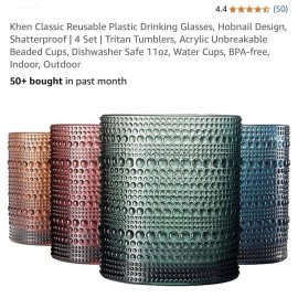 khen 4 Pack of Shatterproof Tumblers, Glasses, pool, patio, outdoor - Brand New