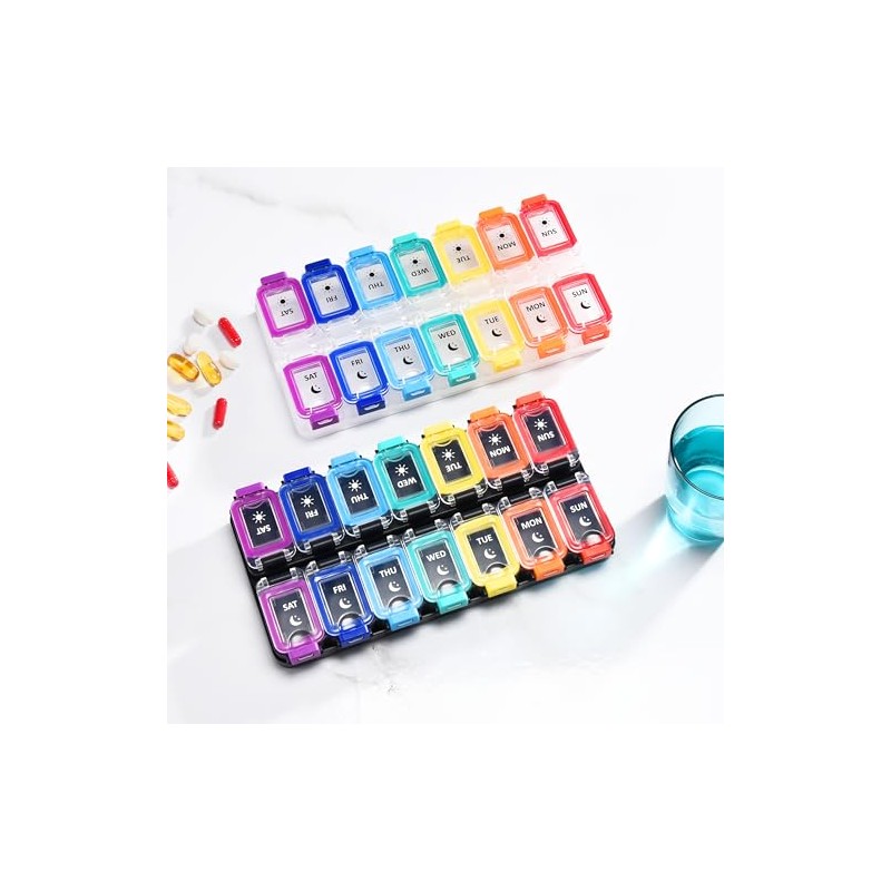 Fullicon Fullicon Moisture Proof Pill Boxes 7 Day 2 Times