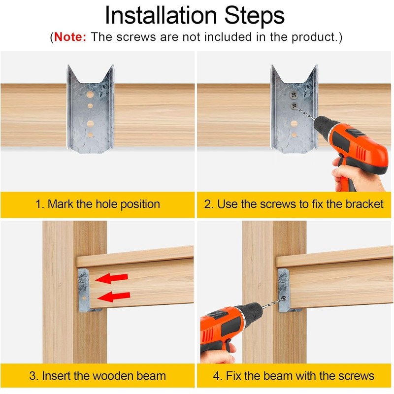 LukLoy 40 Pack 2x4 Brackets for Wood Rail, Fence Brackets