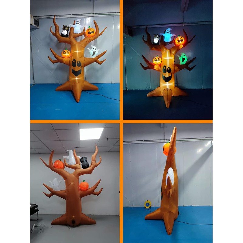 9ft Halloween Inflatable Ghost Tree Halloween Airblown Inflatable Outdoor Decor