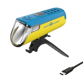 SPEED BUDDIES Bicycle Light for Children's Bicycle, StVZO Approved Bicycle Light for Children, LED, USB-C (Blue/Yellow+Blue)
