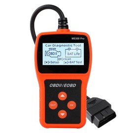 OBD2 Car Scanner Tool Check Engine Light Fault Code Reader OBD2 EOBD, 6 Languages, Voltage Detection and Monitoring, Engine Vehicle Fault Code Reader (MS309 Pro)
