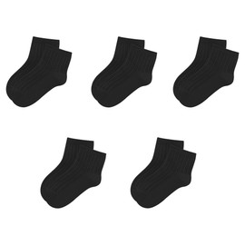 SERISIMPLE Viscose Bamboo Unisex Baby Boy Girl Socks Toddlers Ankle Crew Thin Soft Socks Stretch Breathable Newborn 5 Pairs (CA/US, Age, 1 Year, 2 Years, Black)