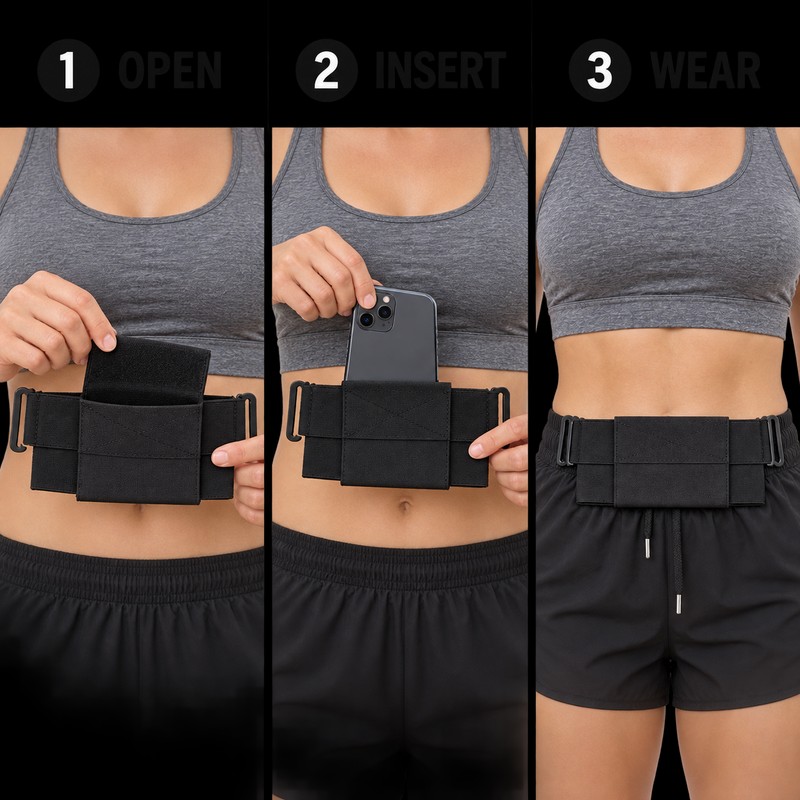 Outdoor Running Mini Invisible Waist Pack Fitted Stretch Pocket Invisible