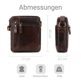 ekavale Men's Leather Shoulder Bag - Shoulder Bag for Men, Dark brown