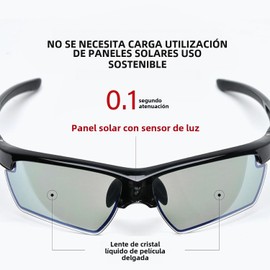 Gafas de sol polarizadas para hombre con protección 100% UV, fotocromáticas, con energía solar y adaptables 0.1s (Negro Helado)