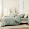 JIYUAN 100% Washed Cotton Duvet Cover Set 2 Pieces Twin,