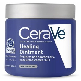 CeraVe Healing Ointment 12 Ounce Cracked Skin Repair Skin Protectant Petrolatum - 3 TUBS
