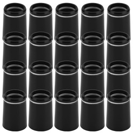 lasuroa 20pcs 370 Golf Tapered Ferrules, Black Golf Club Shaft Ferrules with Single Silver Ring Golfing Shaft Builder Accessories for All Iron Shafts