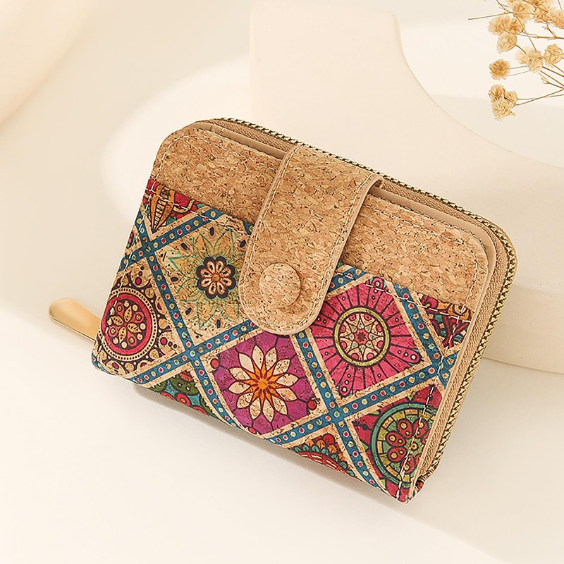 aolaso Cork Small Wallets for Women, Leather RFID Blocking Leather