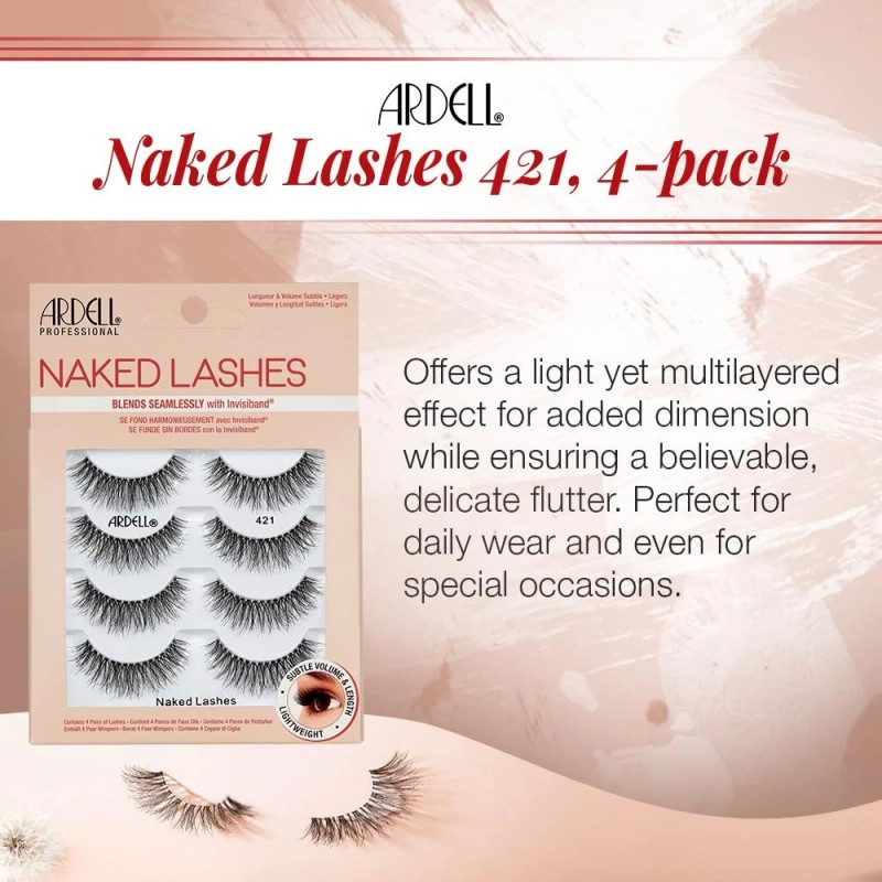 Ardell Naked Lashes 421 Pack Of 4 False Eyelashes Soft