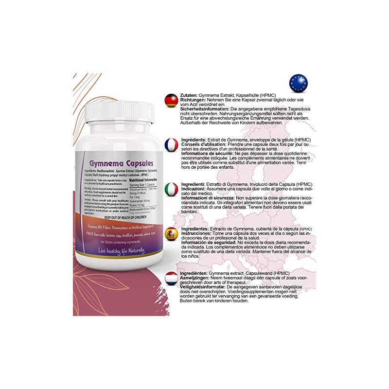 Ayushya Gymnema Sylvestre (Madhunaashini) Capsule, 500 mg Pure Extract, 60