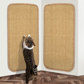 Cat Scratching Mat, Pack of 2, Sisal Carpet, Cat Scratching Mat, Cat Scratching Board, Wall Cat Scratching Board, Scratching Mat for Protects Carpets and Sofas, 50 x 25 cm