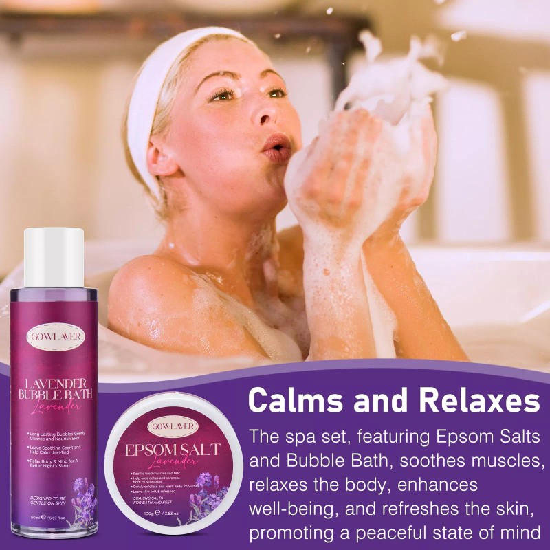 GOWLAVER Lavender Spa Gift Set for Women Bath Body Care