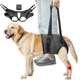 SlowTon Dog Lift Harness - Comfortable Dog Sling Harness for Medium Large Dogs, Adjustable Hind Leg Support Harness for Elderly Injured Arthritic Disabled Rear Leg Dogs (Large)