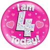 Oak Tree Birthday Badge, Pink