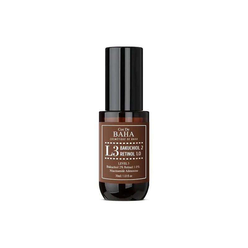 Sérum Retinol 1% Bakuchiol 2% Cos de Baha Anti-envejecimiento Noche