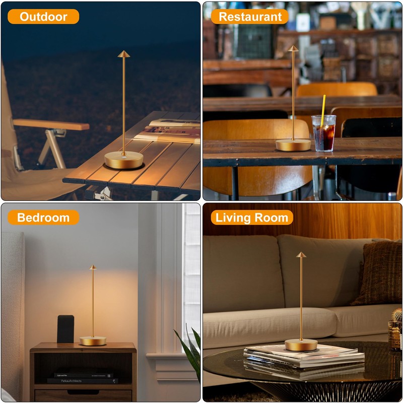 SAKRINGT 2 Pack Cordless Table Lamps Rechargeable, 6000mAh Battery Operated