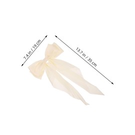 IWOWHERO 4pcs Satin Fabric Hair Bows for Women with Long Ribbon Charming Bowknot Barrette Clips Soft Smooth Texture for Birthdays Outdoor Events and Daily Styling