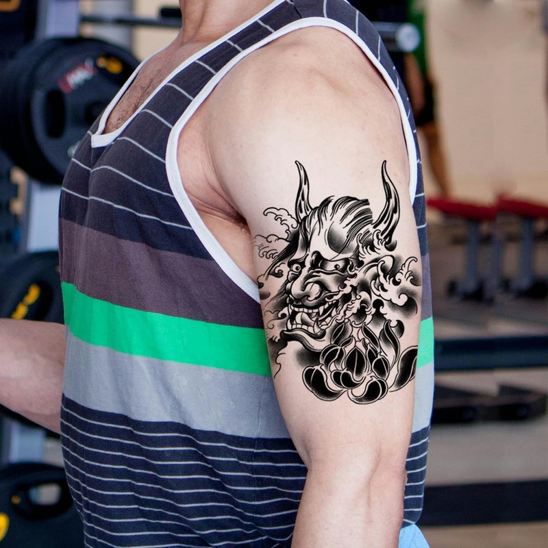 6 Pcs Hannya Tattoo Sticker Arm Tattoo Sticker Waterproof Long