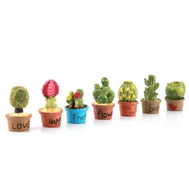 Haofy Flores de Cactus, Mini Plantas Suculentas Artificiales, Encantadora Casa de Muñecas de Cactus, Plantas Miniatura, Mini Planta Artificial para Jardín, Terrario, Adornos, Decoración