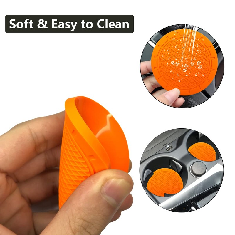 Car Cup Holder Coaster, 4 Pack 2.75 Inch Diameter PVC