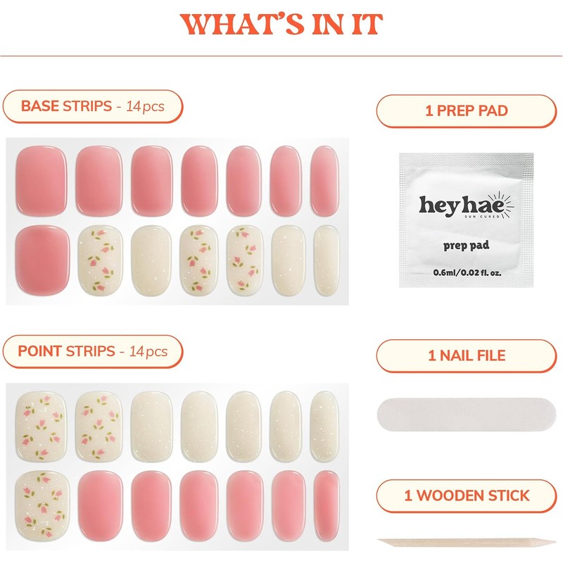 Heyhae Tiras de Gel Semicurado para Uñas - Hey, Love