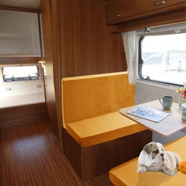 UNBBRRL Velvet RV Dinette Cushion Covers Stretch Camper Bench Cover Couch Cover with Seat Cushions Cover and Backrest Cover to Protect Furniture (Gold)