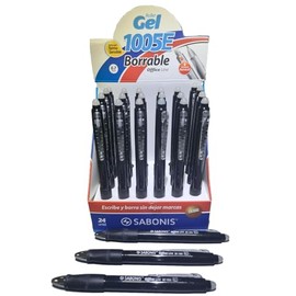 Bolígrafo Borrable Retractil Sabonis Br1005 Caja Exhibidora con 24 Piezas (Negro)