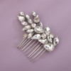 Teyglen 2pcs Rhinestone Bride Wedding Hair Comb Gold Silver Full