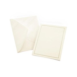 Gartner Studios Pearl Foil Border Print at Home All-Purpose Cards, Ivory/Cream, 4.25 x 5.5 inches