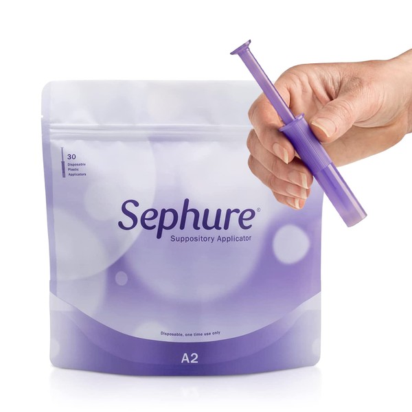 Sephure Easy-to-Use Suppository Applicator for Women and Men, Disposable Applicator for Suppositories for Constipation from Various Brands, 1-Pack, 30-Count, Size A2