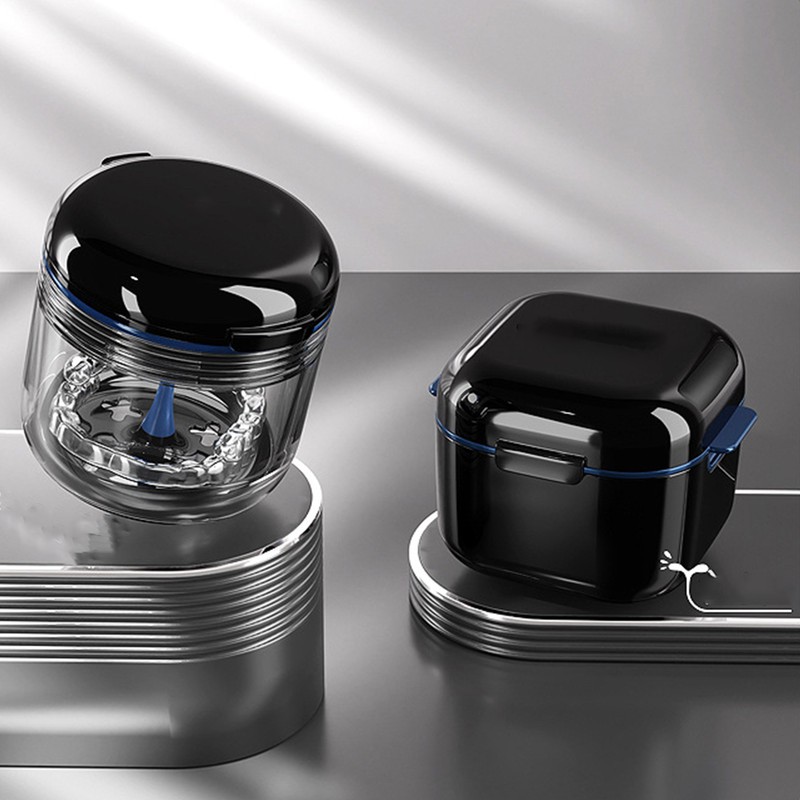 Mouth Guard Case Storage Box Good Sealing with Brush Mirror