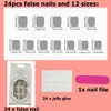 Pack of 24 Plain Nails for Sticking, Short, Glossy Press