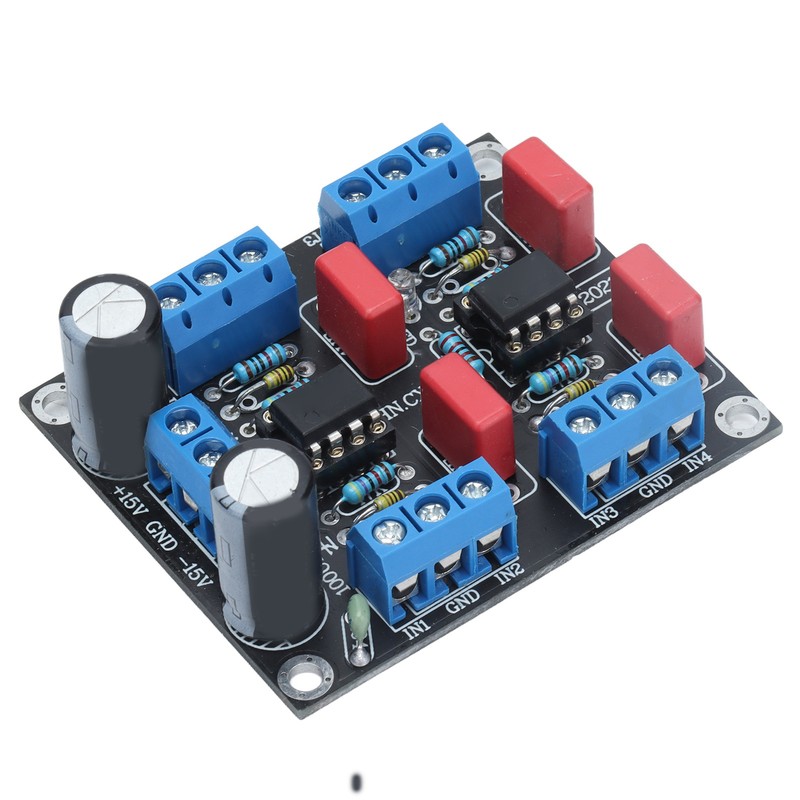 Preamplifier Board Dual Power Supply 4 Channel Audio Amplification Module