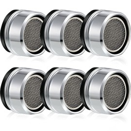 ABCart 6 Pieces Faucet Aerator, Faucet Adapter Kit, with Brass Housing 15/16'' 24mm Male Thread Sink Bubbler, for Kitchen Bathroom, 0.94 X 0.94 X 0.47 inch