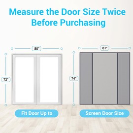 TheFitLife Fiberglass Magnetic Screen Door - Heavy Duty Mesh with Full Frame Hook and Loop Powerful Magnets That Closure Automatically, Door Screen Mesh Net