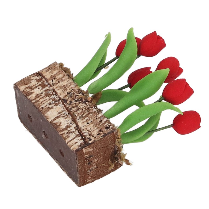 Artificial Tulips Flower Ornament 1:12 Doll House Garden Decor Simulated