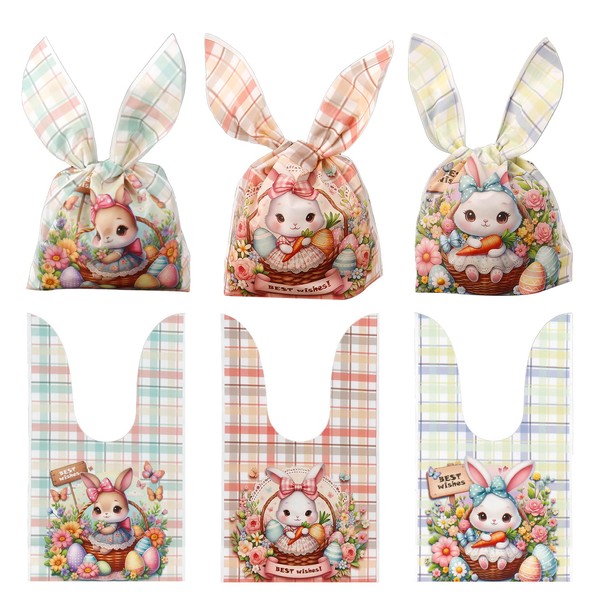 Easter Treat Bags, 100 PCS Easter Goodie Bags, Easter Candy
