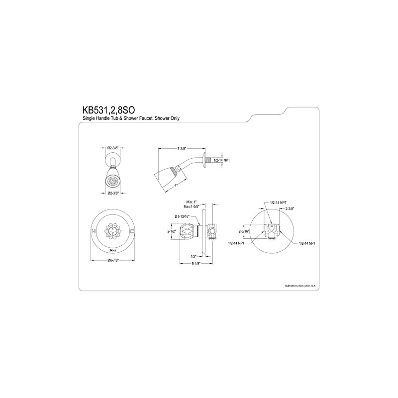 Kingston Brass KB531SO Shower Only, Polished Chrome