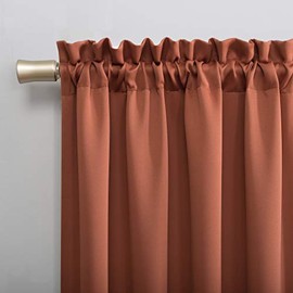 Sun Zero Easton - Panel de Cortina oscurecedora con Bolsillo para Barra de Ahorro de energía, 40 x 95 Pulgadas, Terracota
