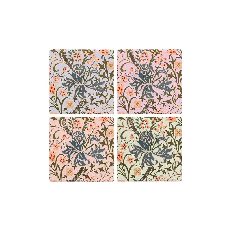 The Leonardo Collection Golden Lily Ceramic Coasters Set of 4