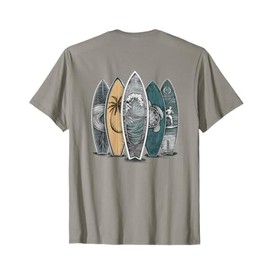 On Back Surfing Tropical Surfboards Vintage Surfboard Surfer T-Shirt