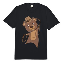 Cowboy Bear Lasso Brown Bear Country Western Bear Comfort Colors Adult Heavyweight T-Shirt