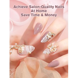 EBANKU Short Almond Shape Nail Tips, Press On Nail Tips, 480 Pieces Natural Preformed Full Coverage, False Nails, Transparent Nail Tips with Quick Drying Building Glue