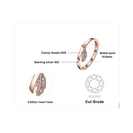 JewelryPalace Engagement Ring Wedding Rings Ring Silver 925 Women's Zirconia Silver Rings Wedding Rings Women's Ring Front Ring Wedding Rings Memoir Ring Eternity Ring Band Rings Set, Women's