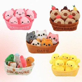 Emotion Support Stuffed Animal Plush Toy, 6 Counts Cute Animal Plush Toy, Birthday Gifts - Color: Brown, Specification: Capybara