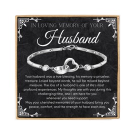 Regalos de simpatía para esposo, para mujeres, pérdida de marido en la memoria amorosa de tu esposo, pulsera para tarjetas de mensaje, regalos conmemorativos para esposo, condolencia, regalos funerarios para la pérdida del esposo, recuerdos de duelo sign